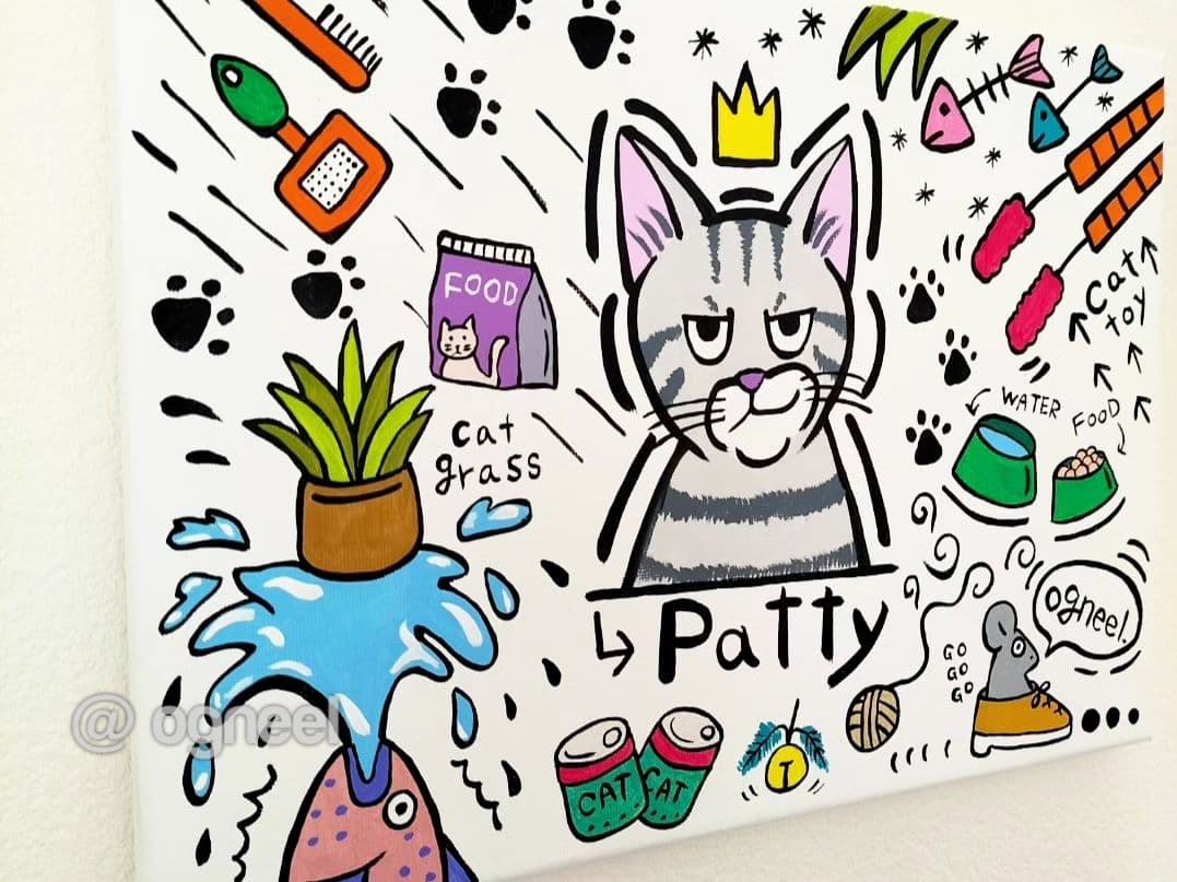 ico　2点まとめ　アクリル画　原画