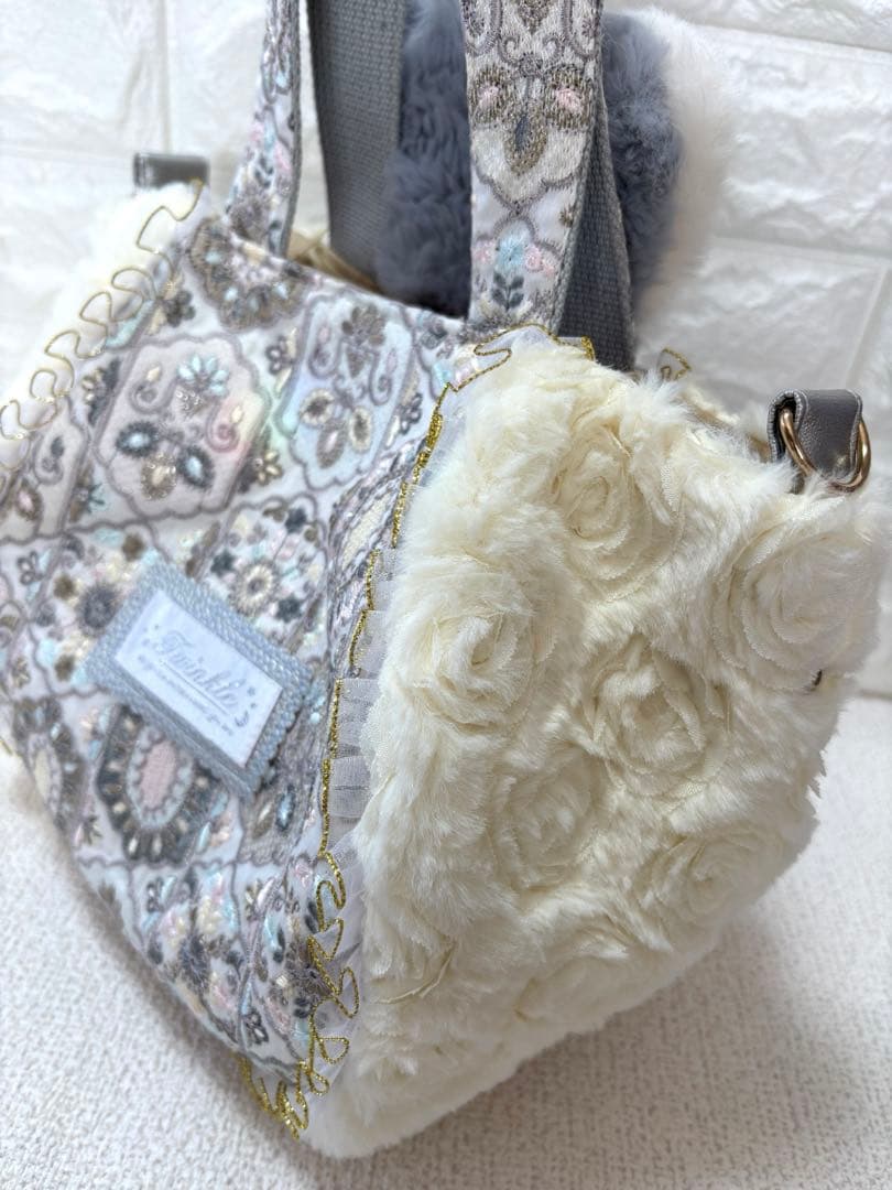 ね*】様 コヤンイサムチョン　ハンドメイド　ファーバッグ　ルミちゃん　グレーうさ