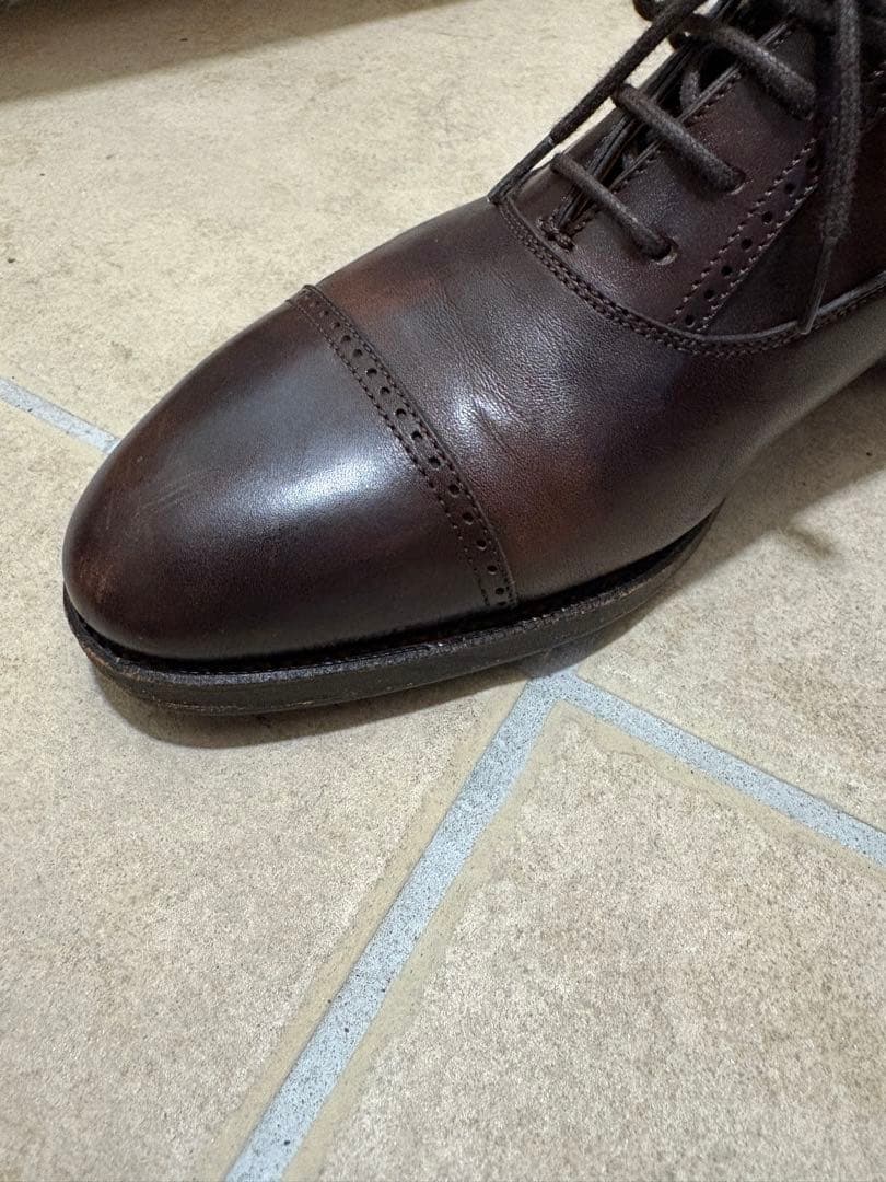 【RAYMAR】24.5cm 革靴　ダークブラウン クォーターブローグ　レイマー