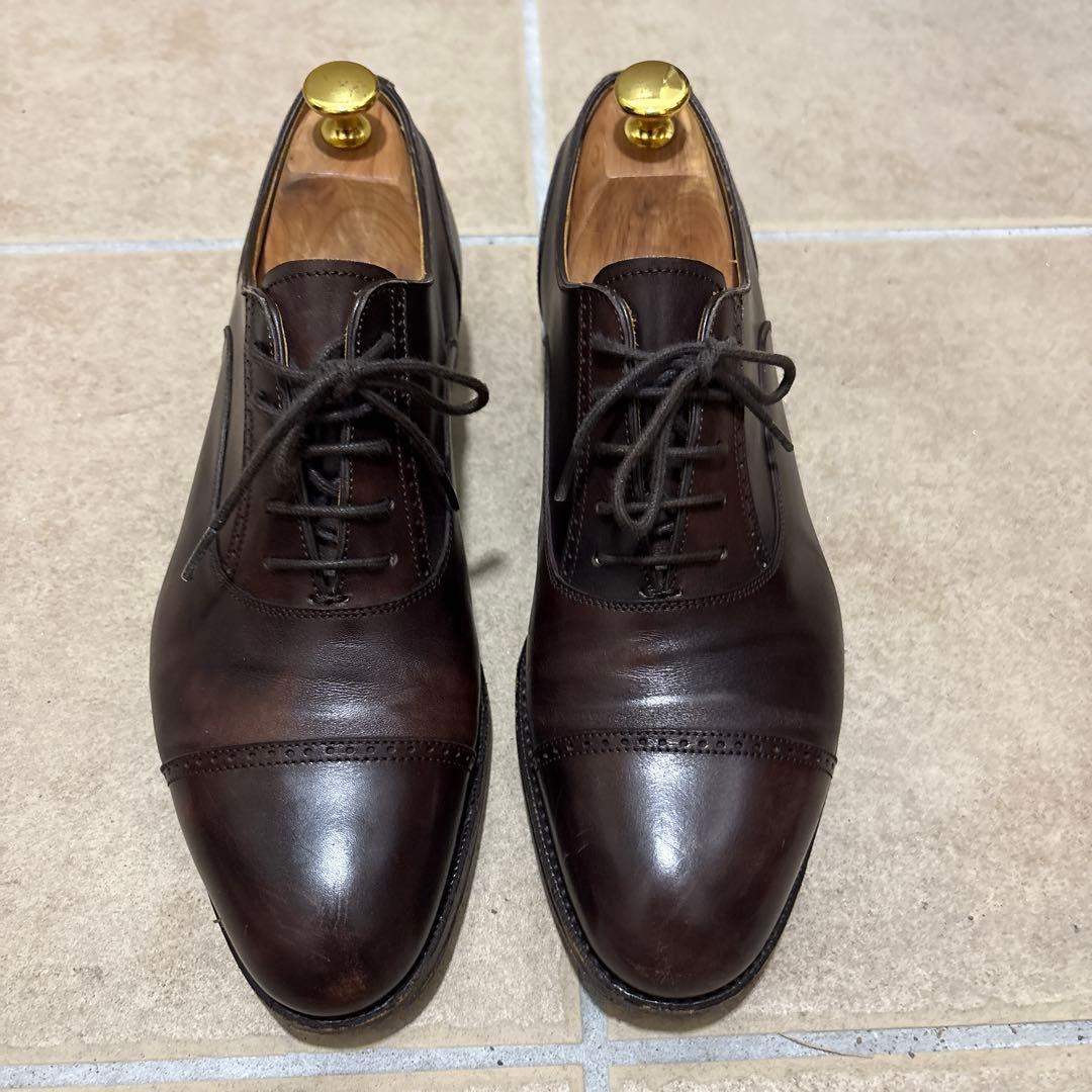 【RAYMAR】24.5cm 革靴　ダークブラウン クォーターブローグ　レイマー