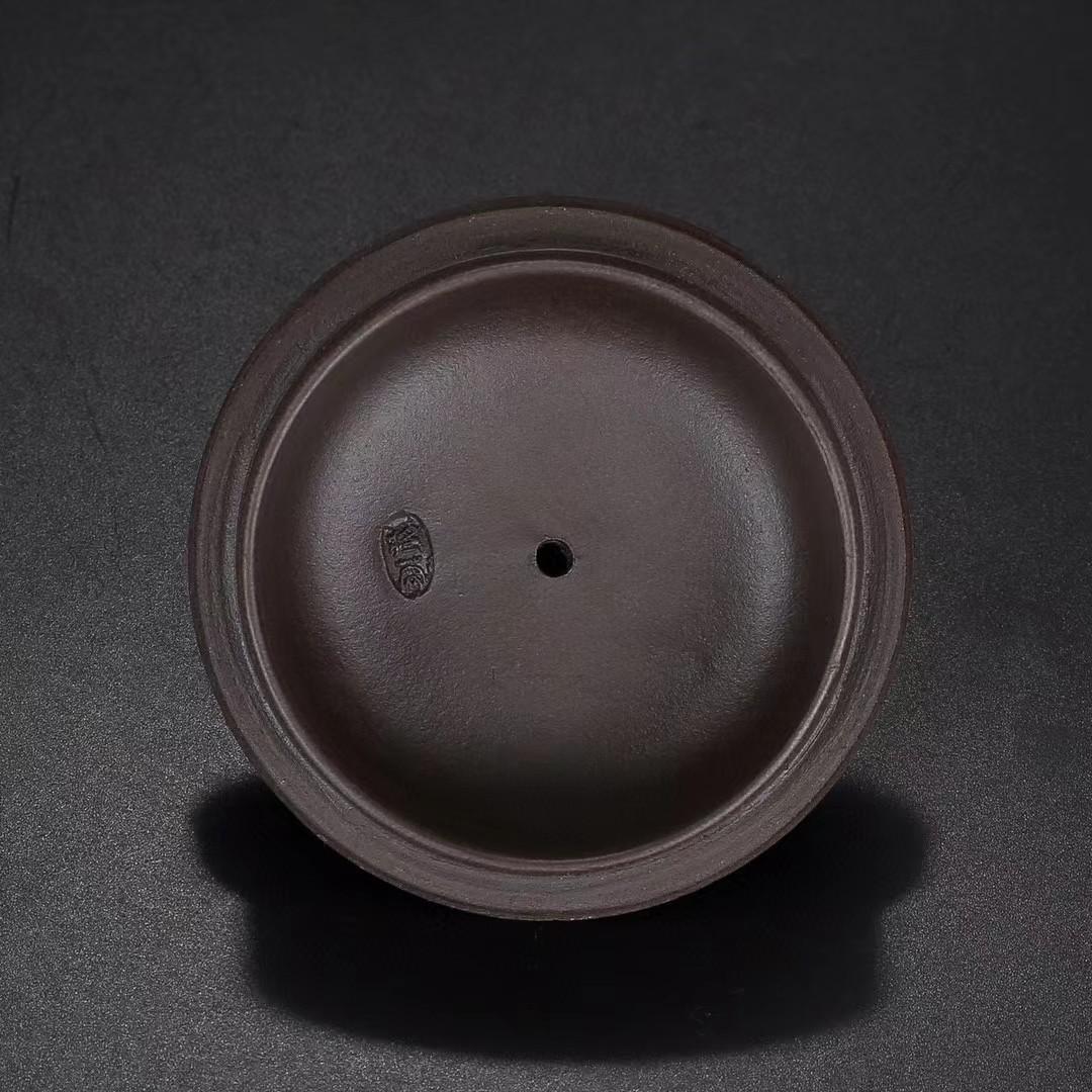 中国古美術・松針紫砂壺セット・底款蔣蓉紋・宜興原鉱・紫泥急須・茶壺・茶道具・置物