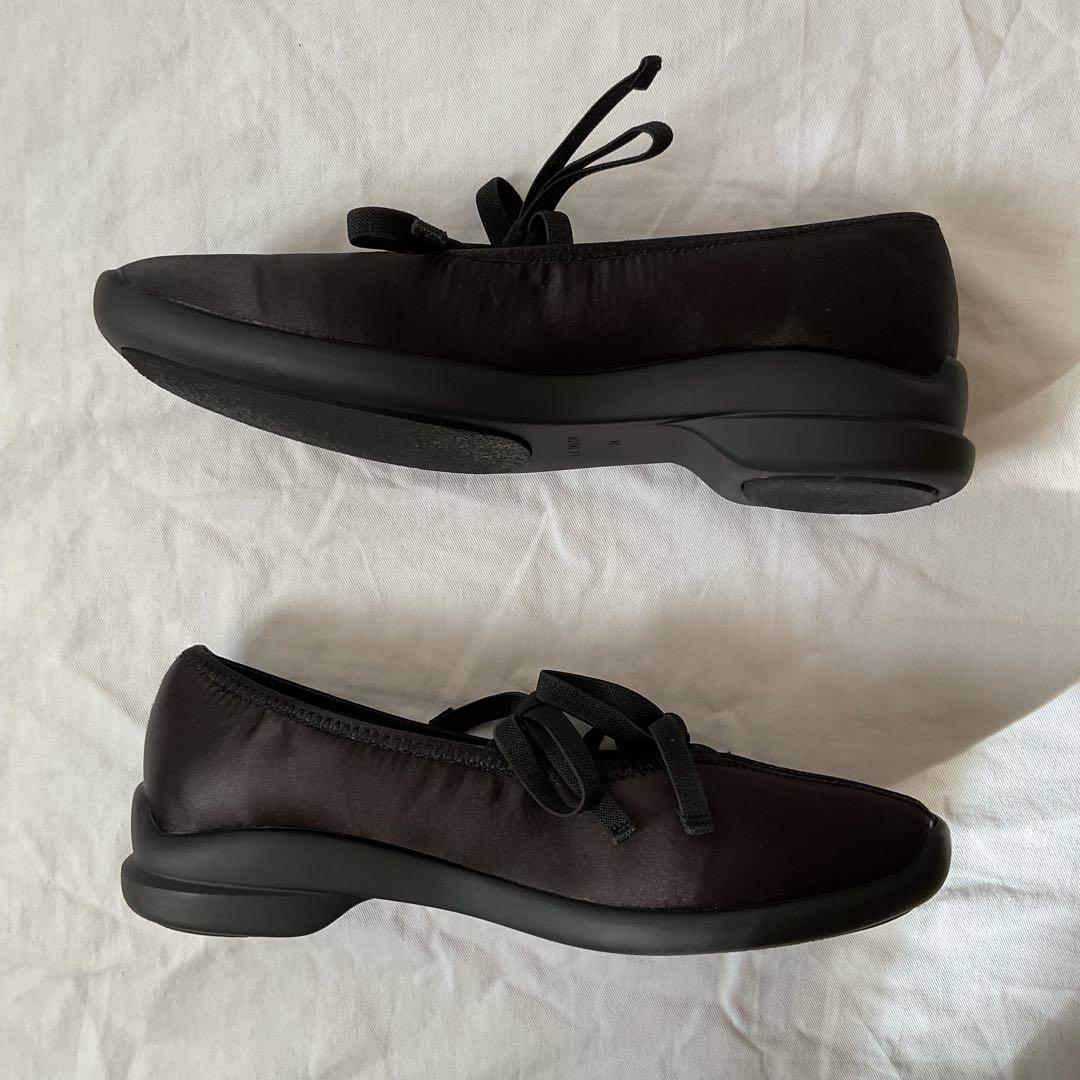 美品 Le Talon ルタロン Lダブルリボンバレリーナシューズ 24cm