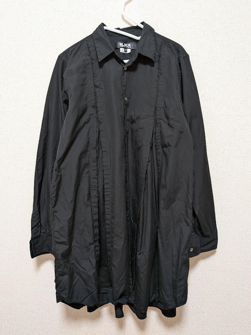 ブラックコムデギャルソン　カッティングコットンロングシャツ