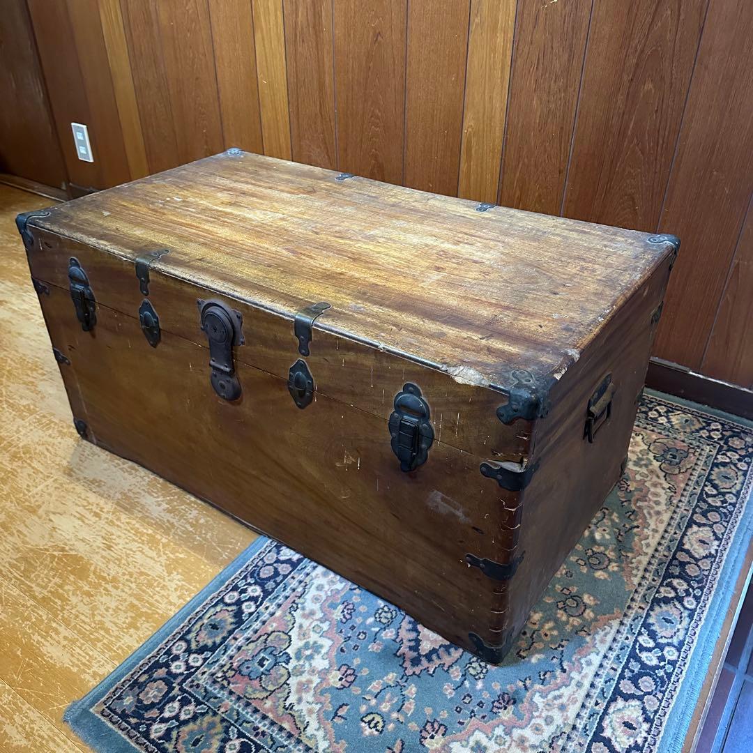 最終値下げ！アンティーク　木製トランクケース　長持　木箱