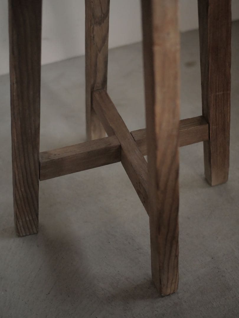 丸スツール　椅子　張り替え済　スツール　古家具　古道具　アンティーク　昭和レトロ