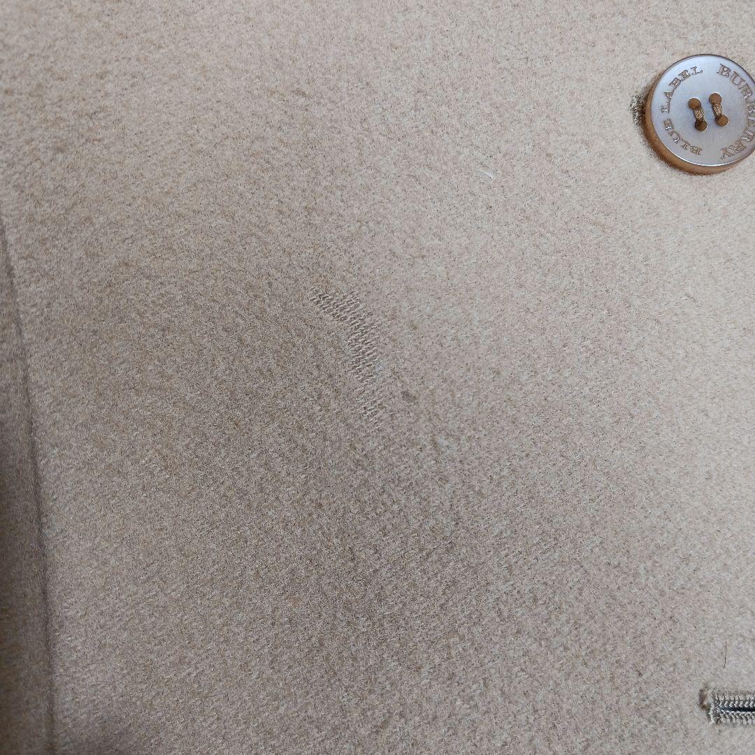 バーバリーブルーレーベル　ウールロングコート　ノバチェック　キャメル　サイズ40