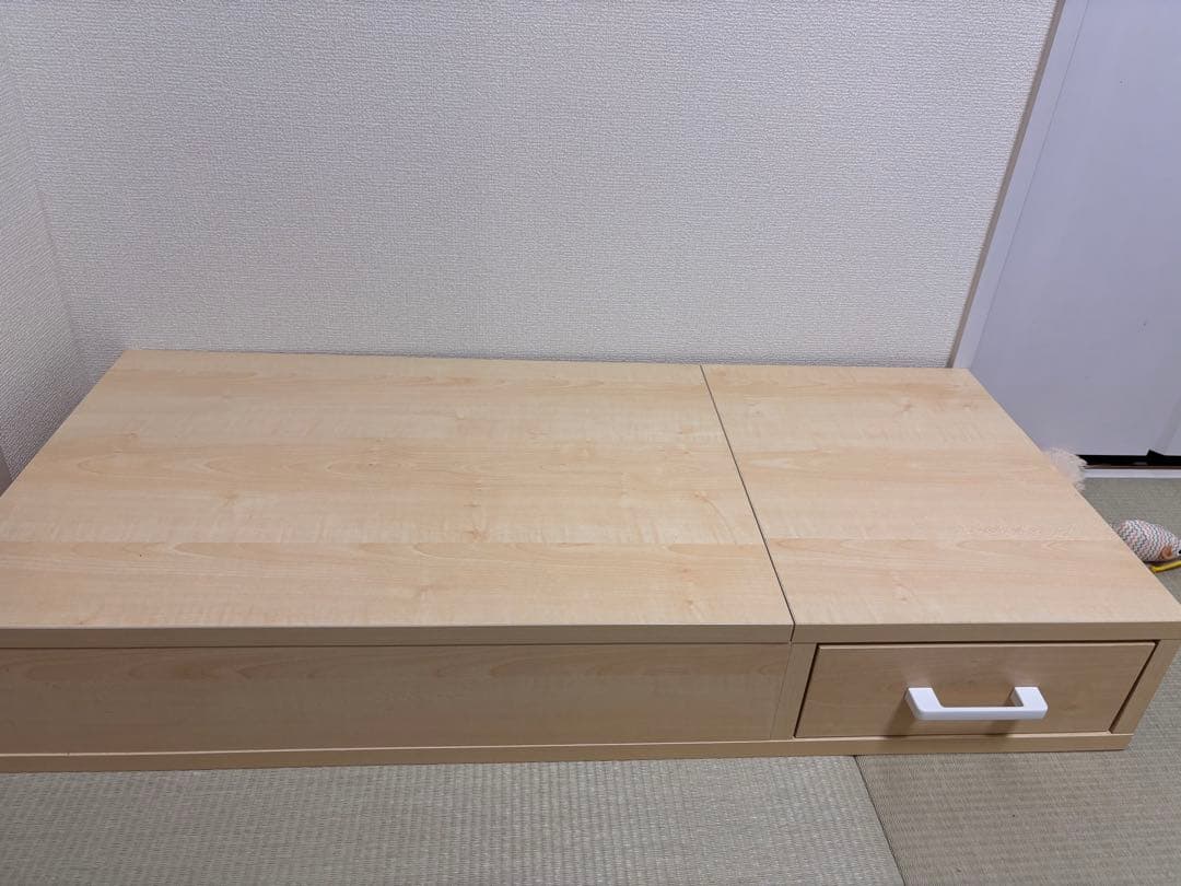 JKプラン 昇降式テーブル KKS-0025-WHNA ホワイト×ナチュラル