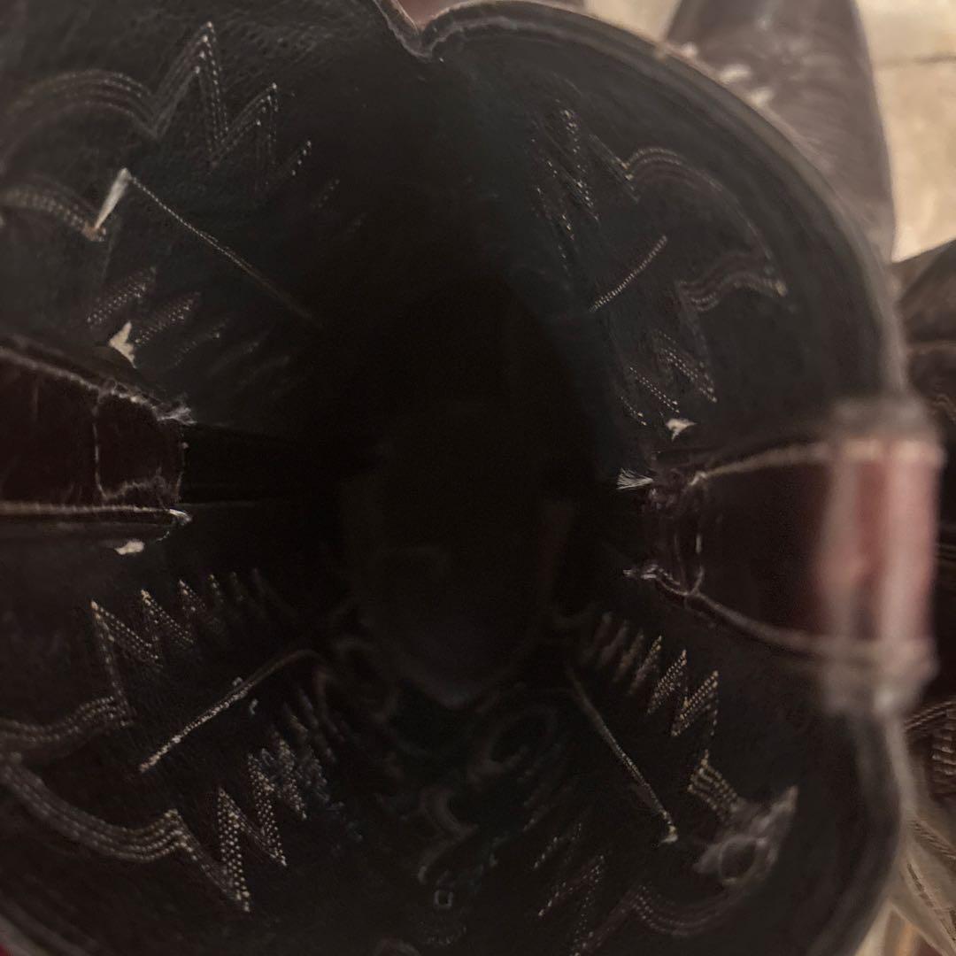 【美品80s】ウエスタンブーツ ダークブラウン レザー