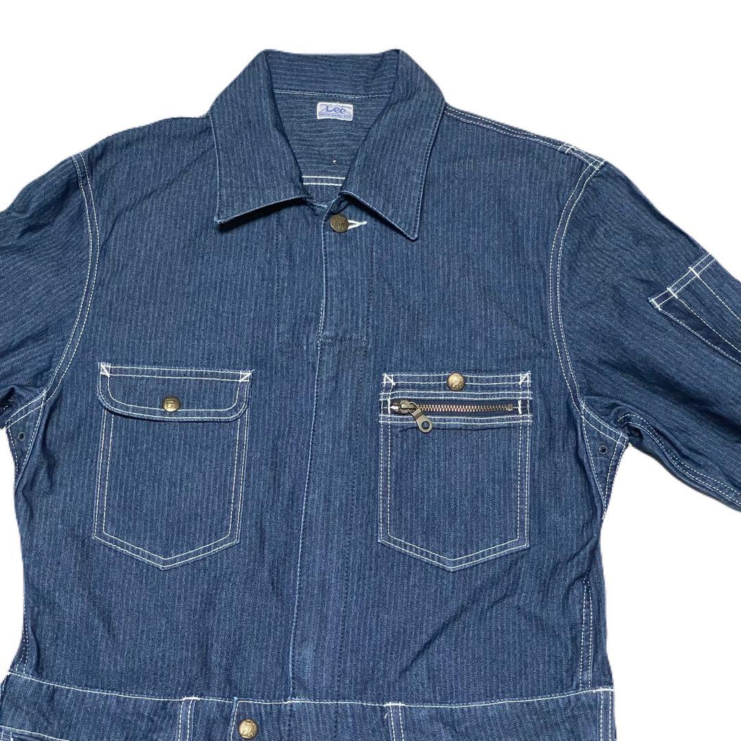 LEE ネイビー ストライプ つなぎオーバーオール つなぎ 使用頻度少なめ