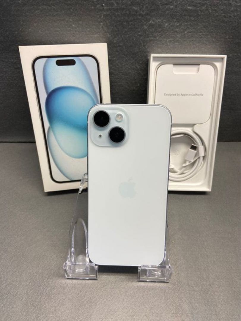 超美品 国内版 SIMフリー iPhone15 256GB ブルー色