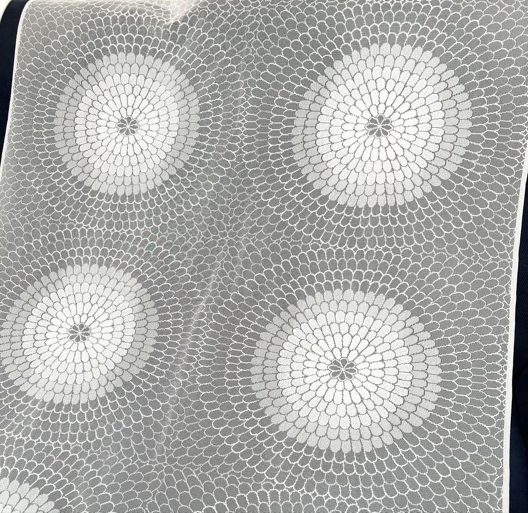 当時物 昭和レトロ 和柄 菊 レースカーテン生地 5m まとめ売り 切売可