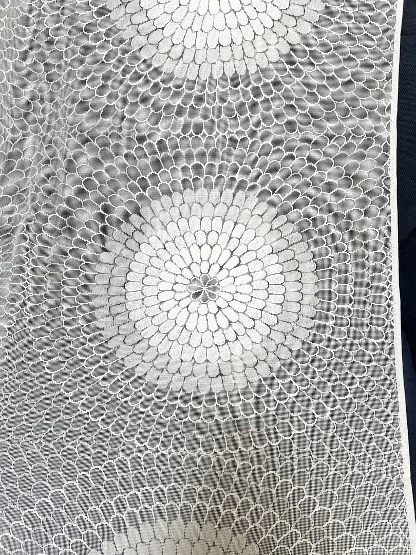 当時物 昭和レトロ 和柄 菊 レースカーテン生地 5m まとめ売り 切売可