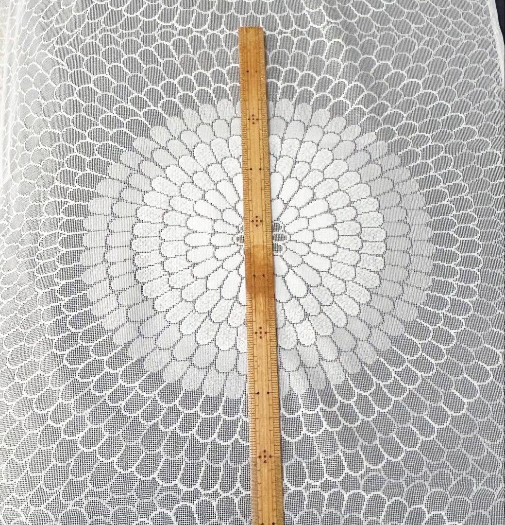 当時物 昭和レトロ 和柄 菊 レースカーテン生地 5m まとめ売り 切売可