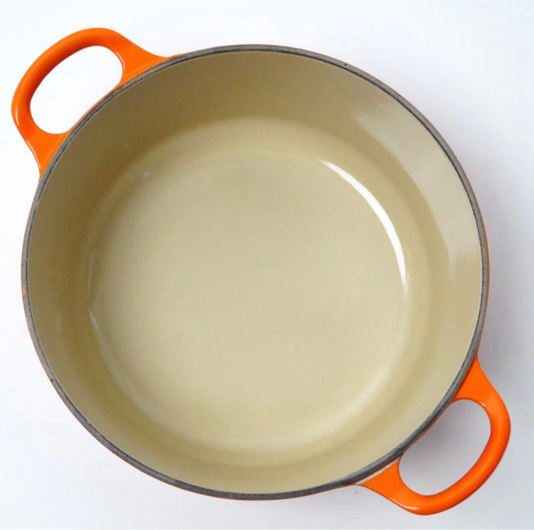【極美品】LE CREUSET　ココット ロンド オレンジ　18cm