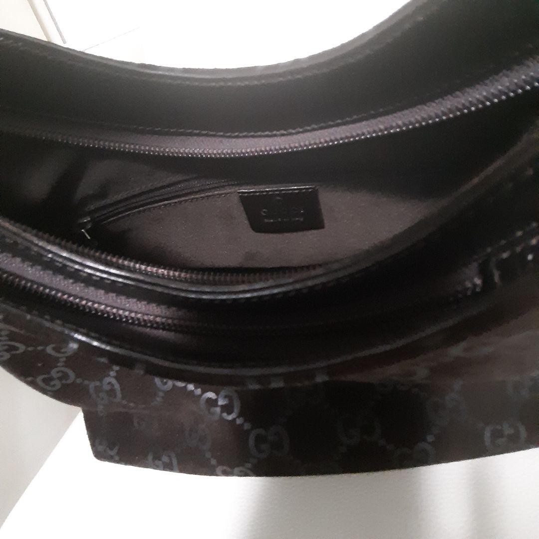 希少GUCCI ブラック GGパターン ショルダーバッグ　スエード☆ブラウン