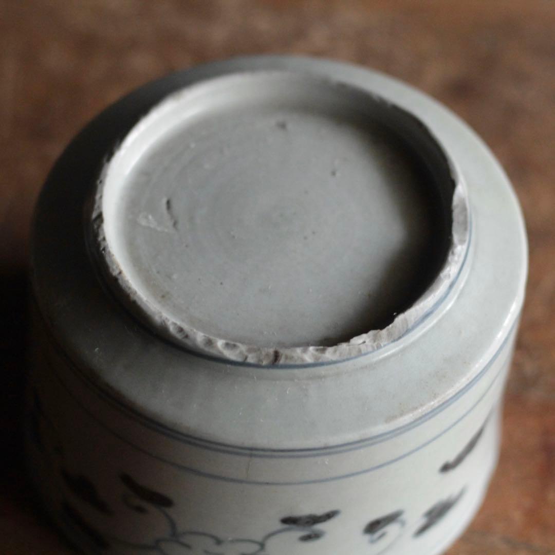 古伊万里 染付 半筒 茶碗 古美術 古道具 アンティーク