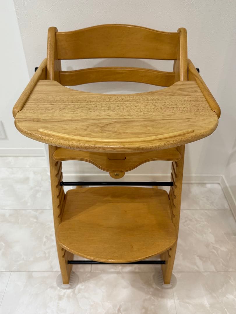 【極美品】大和屋 Slim すくすくチェア テーブル ガード付き 木製チェア