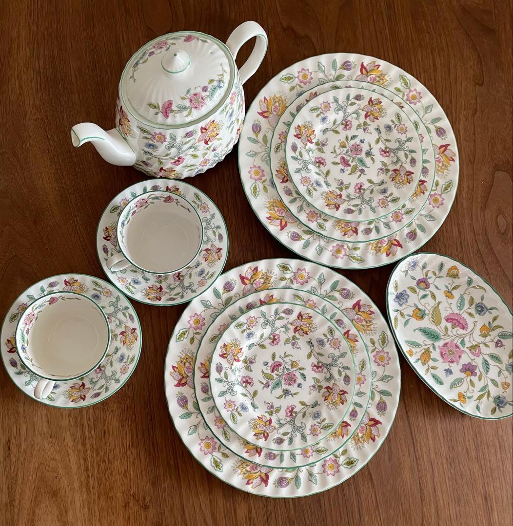 ミントン ハドンホール ペアセット ティーポット カップ&ソーサー プレート