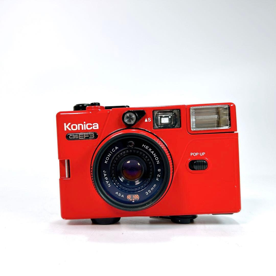 【美品】KONICA フィルムレンズ C35 EF3 レッド