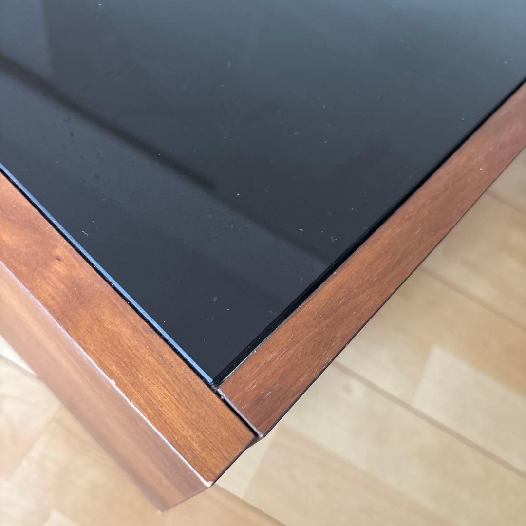 底値！LOWYAのダークブラウンガラス天板 ローテーブル中古48000円の品