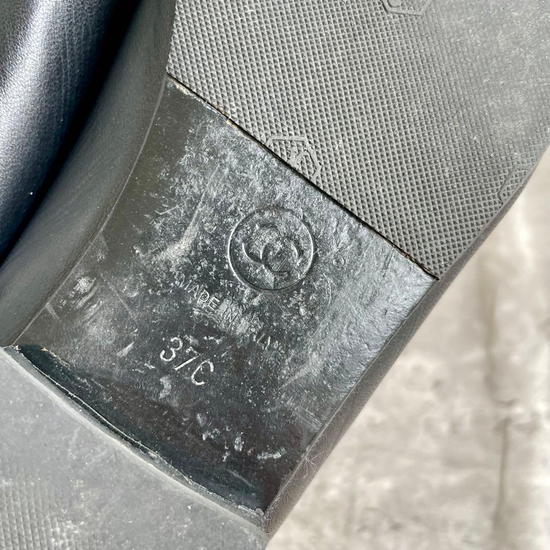 CHANEL バレエシューズ フラット リボン ココマーク 37 23.5