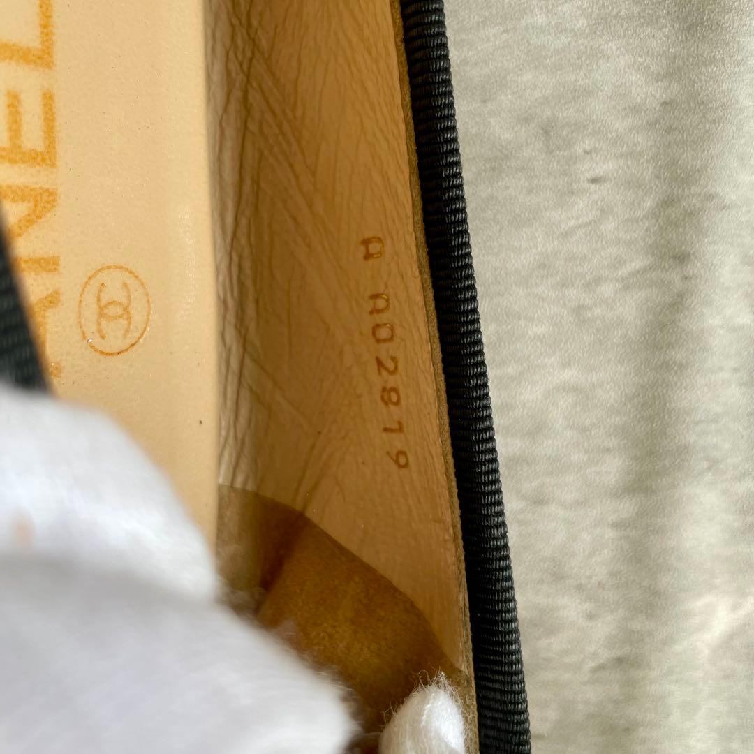 CHANEL バレエシューズ フラット リボン ココマーク 37 23.5