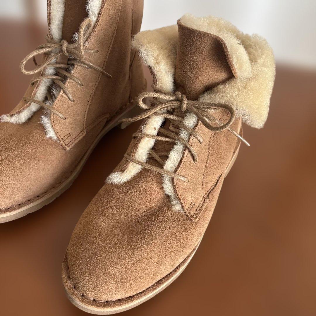 UGG ムートンブーツ レースアップ ブラウン24cm