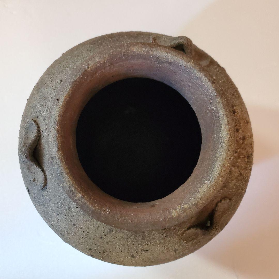 古備前　三耳　自然釉　桃山時代　壺