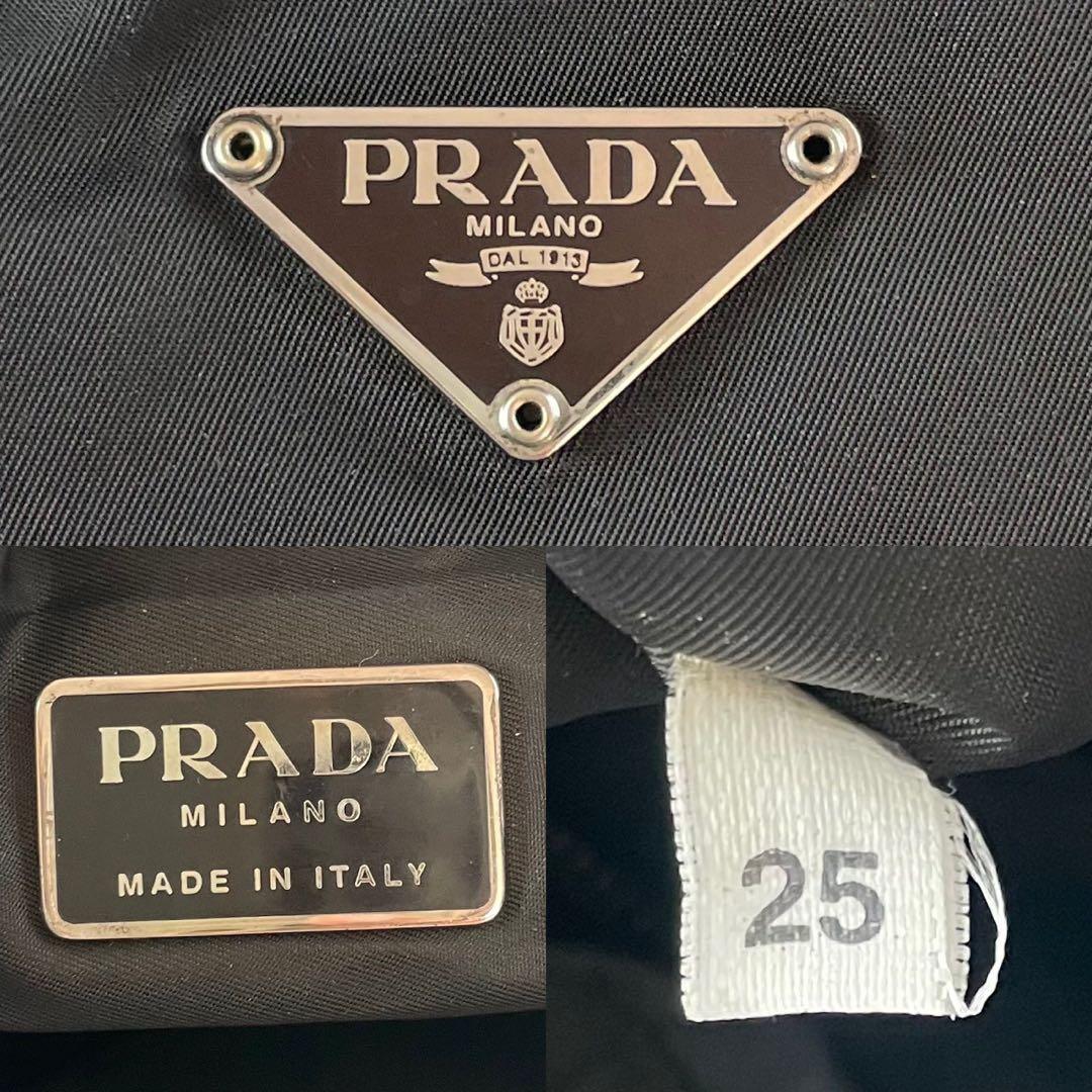 美品✨PRADA ボディーバッグ ショルダー ウエスト ナイロン 三角ロゴ 黒