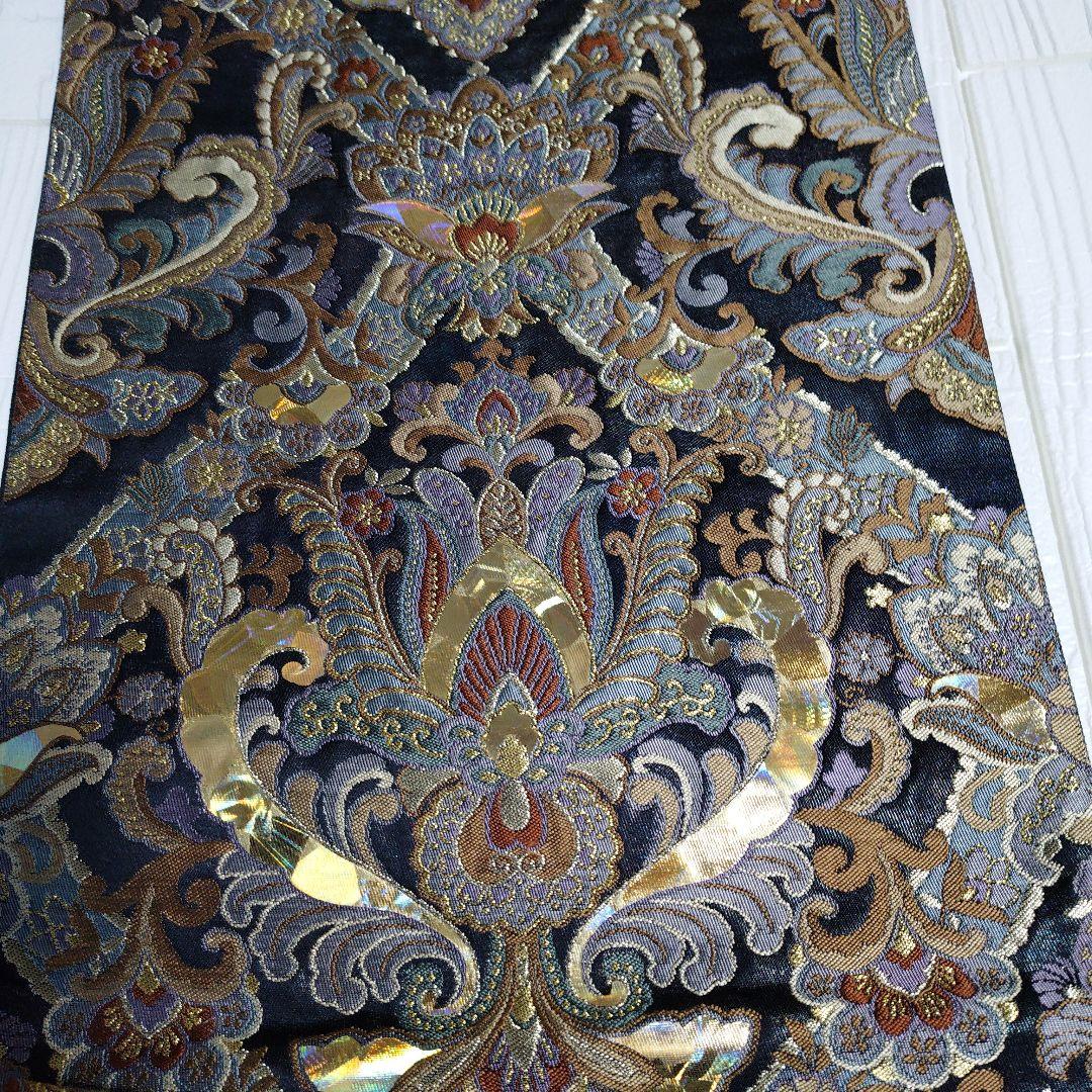 新春価格 伝統工芸士 堀省平 袋帯 豪華 金彩 袋帯 絹 未仕立て品