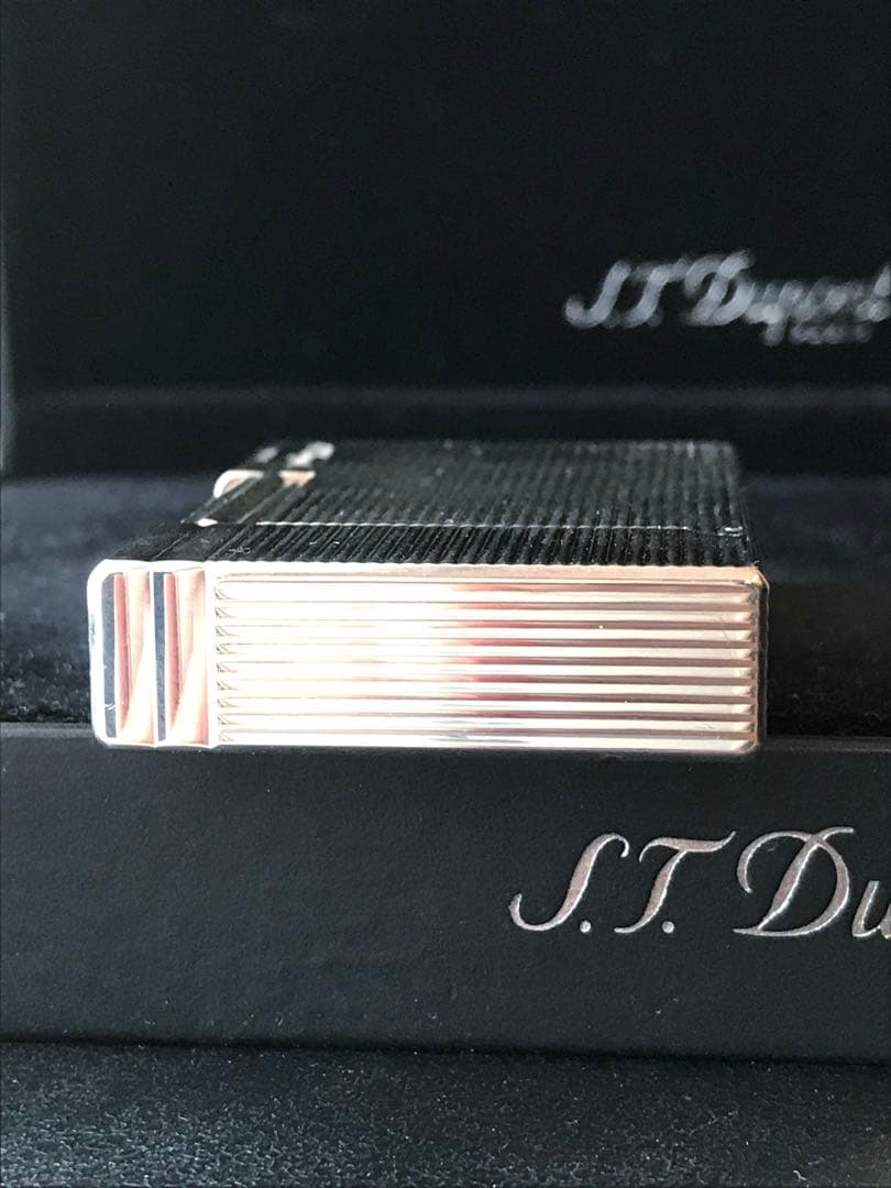 ゆゆ様　開閉音あり　超快音キーーン　デュポン　ガスライター　シルバー　ライン２s