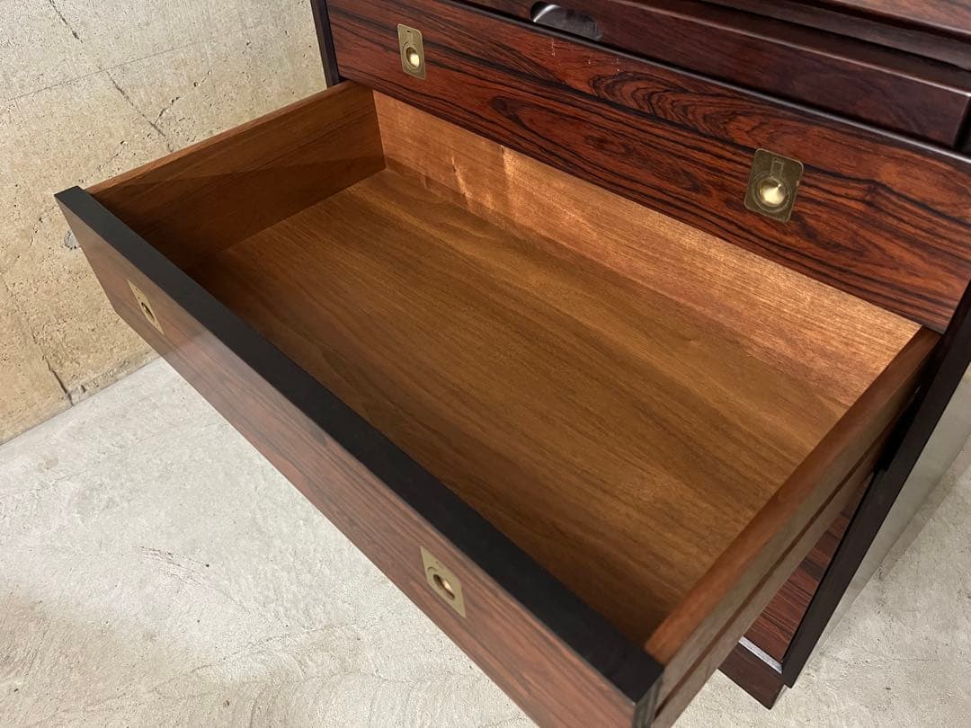 希少 山品木工社製 70年代　ビンテージ ライティングビューロー 机 チェスト