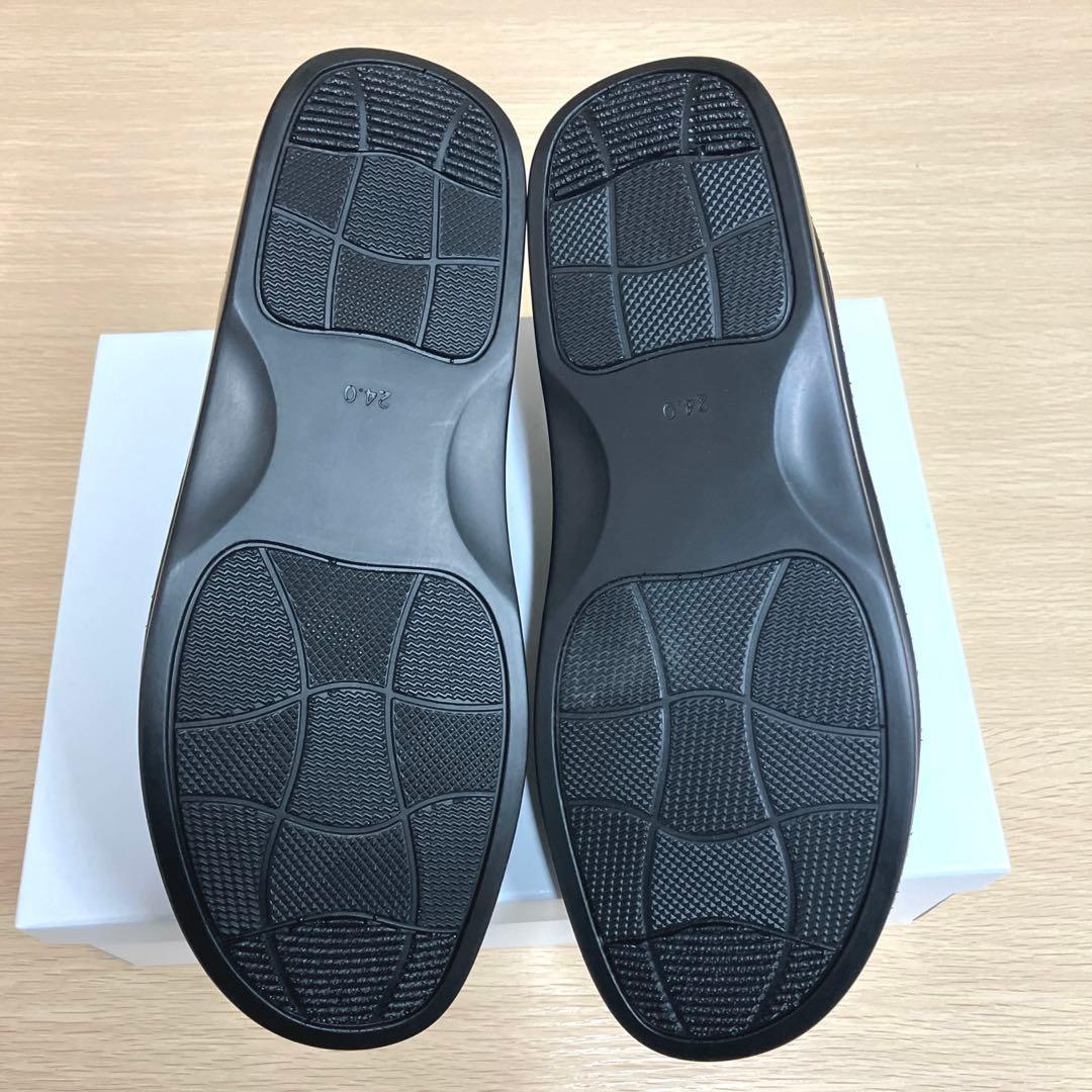 InCHOLJE 本革スリッポンシューズ　黒　24㎝ 新品