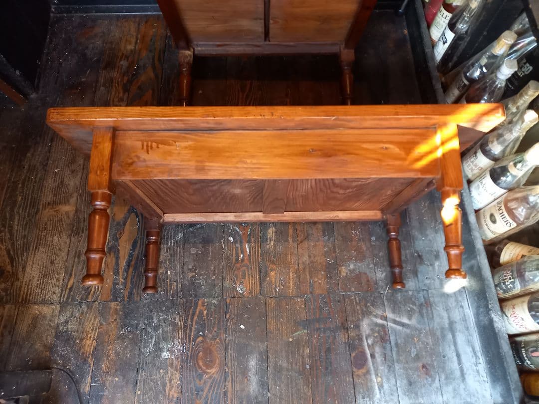 ジャパニーズ　ヴィンテージ　一枚板　天板　両側　引き出し　ローテーブル