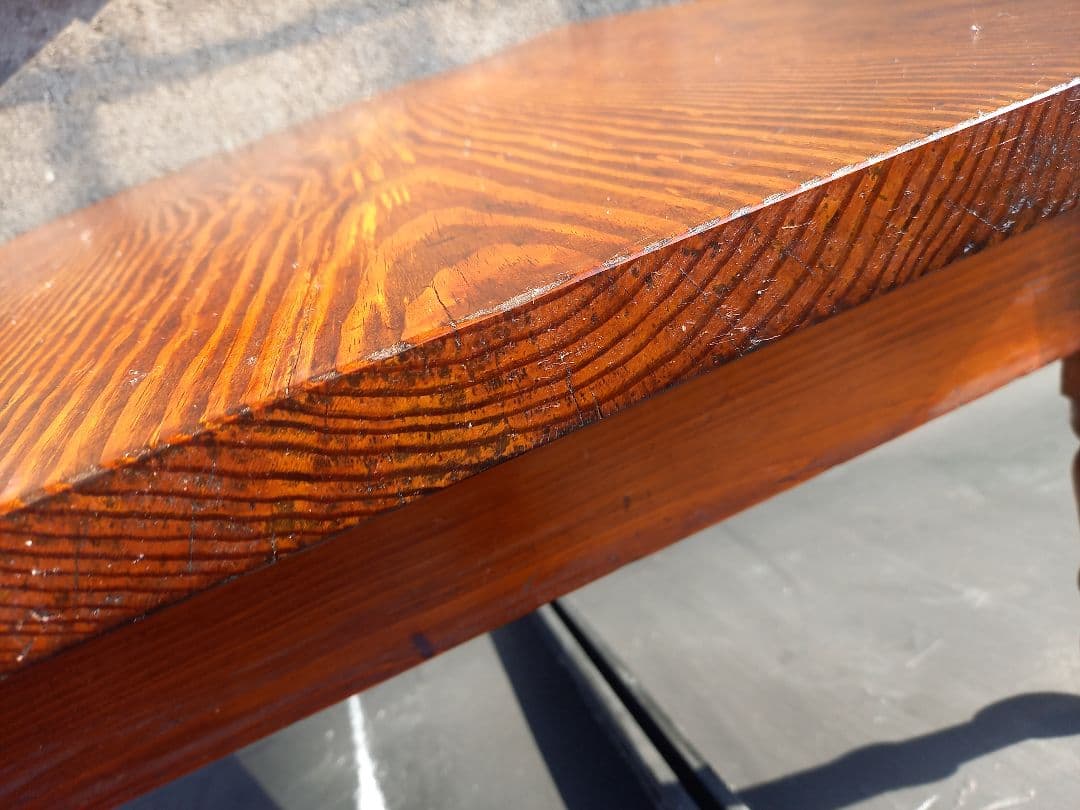 ジャパニーズ　ヴィンテージ　一枚板　天板　両側　引き出し　ローテーブル