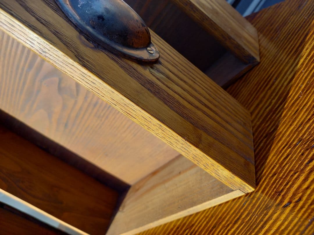 ジャパニーズ　ヴィンテージ　一枚板　天板　両側　引き出し　ローテーブル