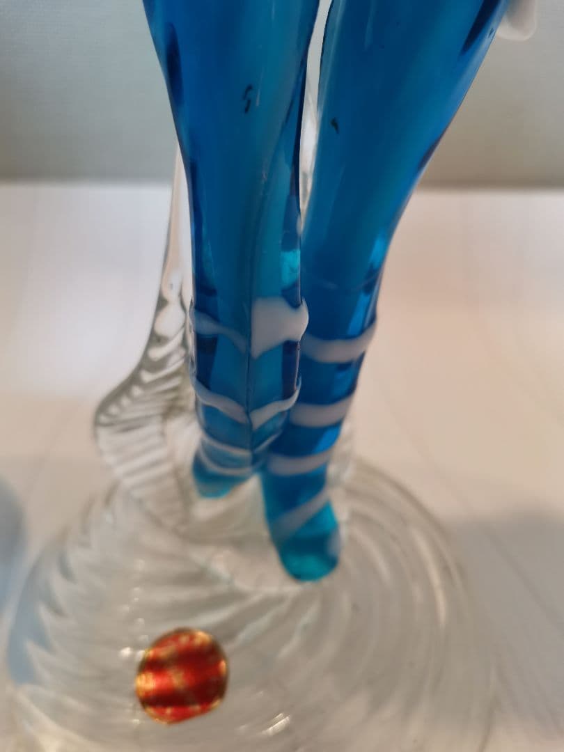 ベネチアガラス　ペア人形　水色