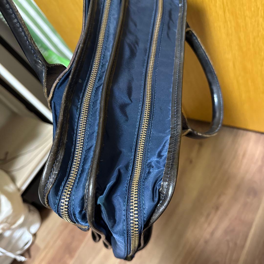 o*u様 フェリージ ビジネスバッグ 1993 ナイロン × レザー ネイビー