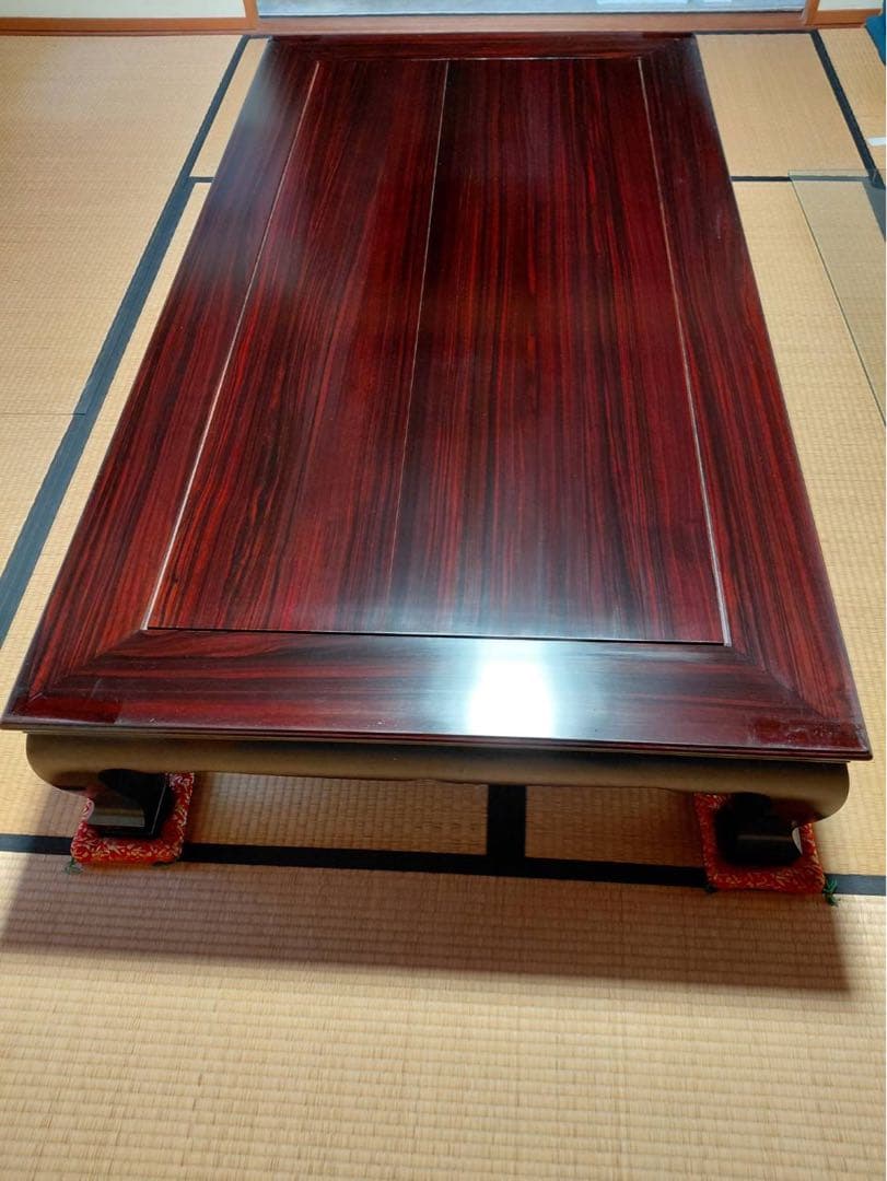 木製座卓 深い赤色 大きめ