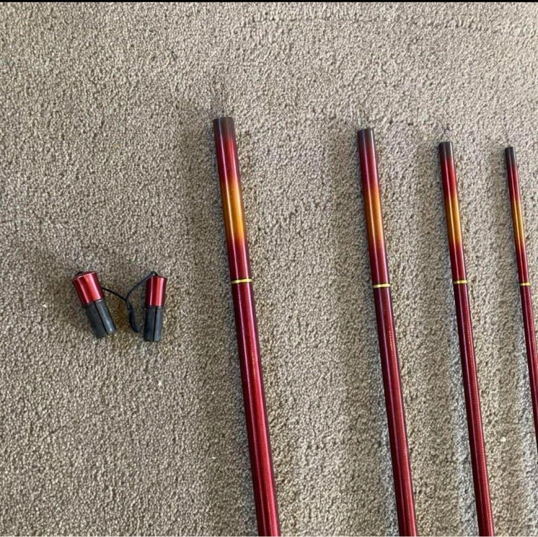 4*上様 赤 Daiwa ヘラ竿 飛燕峰 烈火 21 袋付き 6本継ぎ カーボン