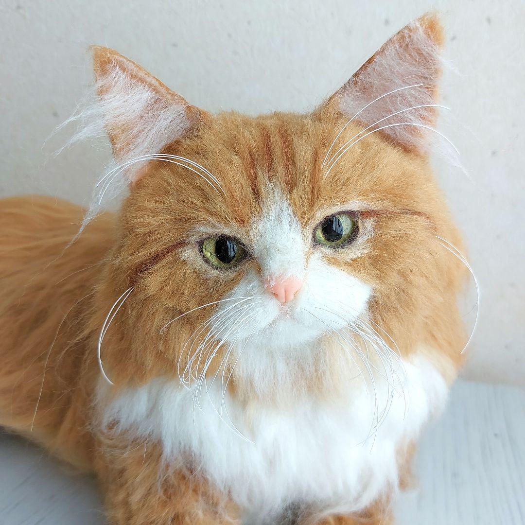 ユ*ナ様 羊毛フェルト　猫(ノルウェージャンフォレストキャット)