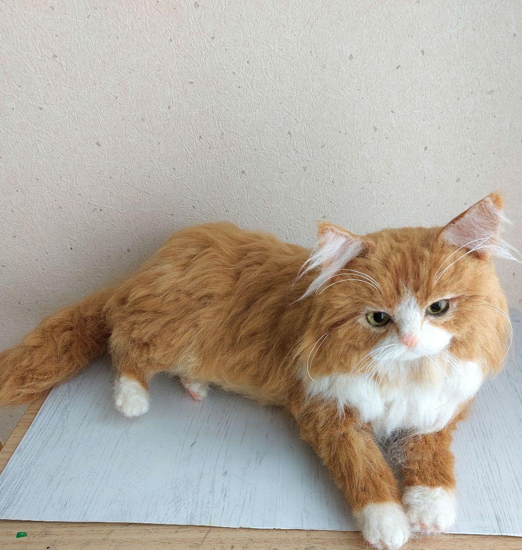 ユ*ナ様 羊毛フェルト　猫(ノルウェージャンフォレストキャット)