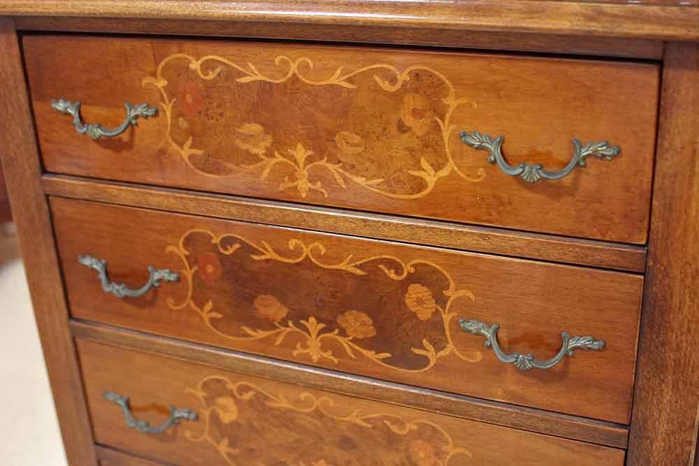 イタリア チェスト 7段 ネコ脚 象嵌 クラシック アンティーク 1944-7