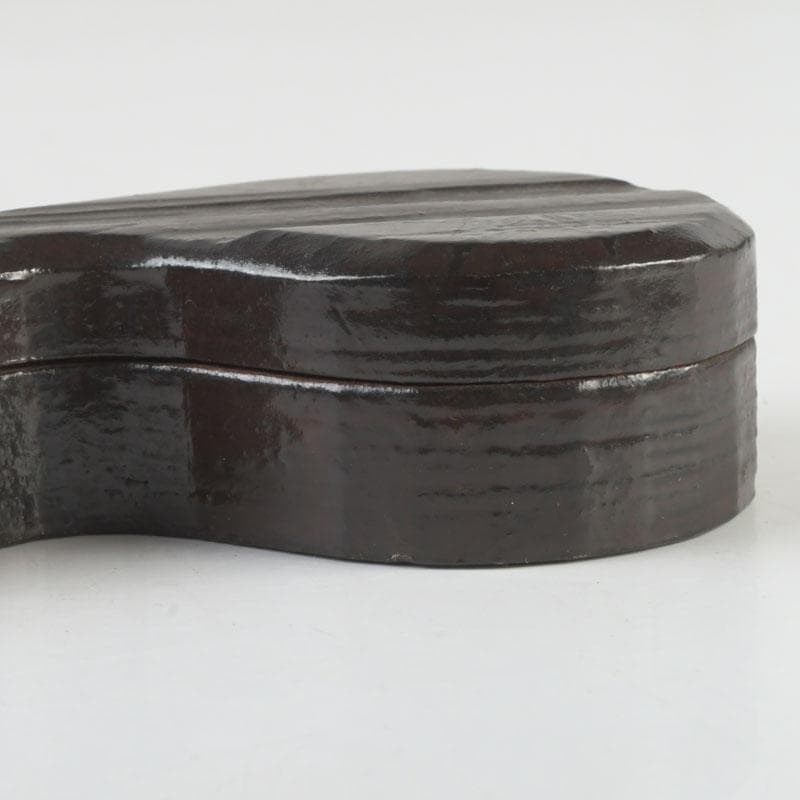 茶道具　黒塗　瓢箪形　香合　花押あり　時代箱　V　9880