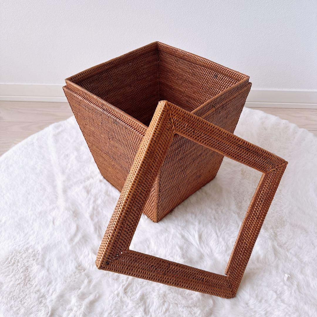 【新品】バリ島 トゥガナン村 アタ マルチボックス ゴミ箱 大型 バリ島雑貨