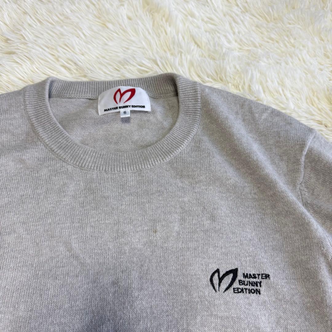 【マスターバニー】美品 ニットセーター グレー カシミヤ混 5サイズ メンズ