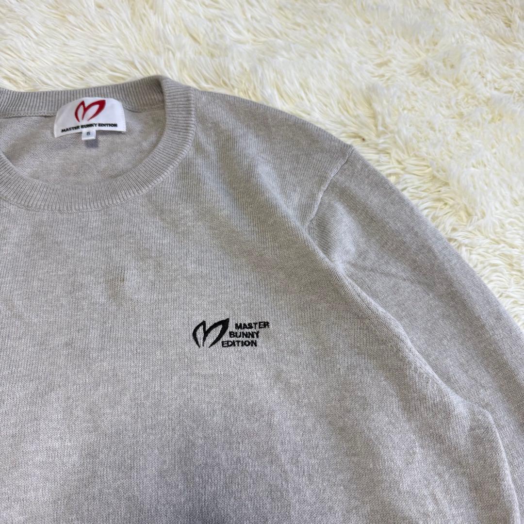 【マスターバニー】美品 ニットセーター グレー カシミヤ混 5サイズ メンズ