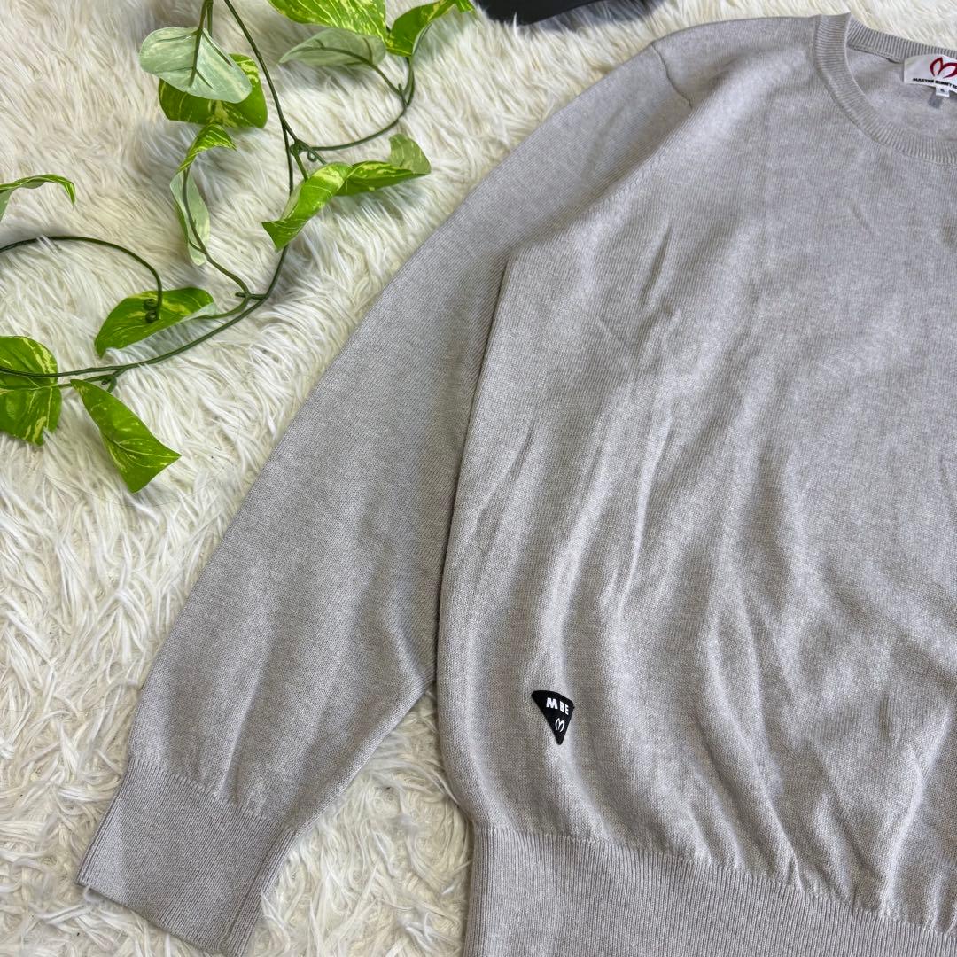 【マスターバニー】美品 ニットセーター グレー カシミヤ混 5サイズ メンズ