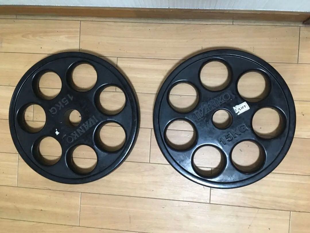 ① IVANKO イヴァンコ ラバー プレート15kg x 1枚 穴径50mm
