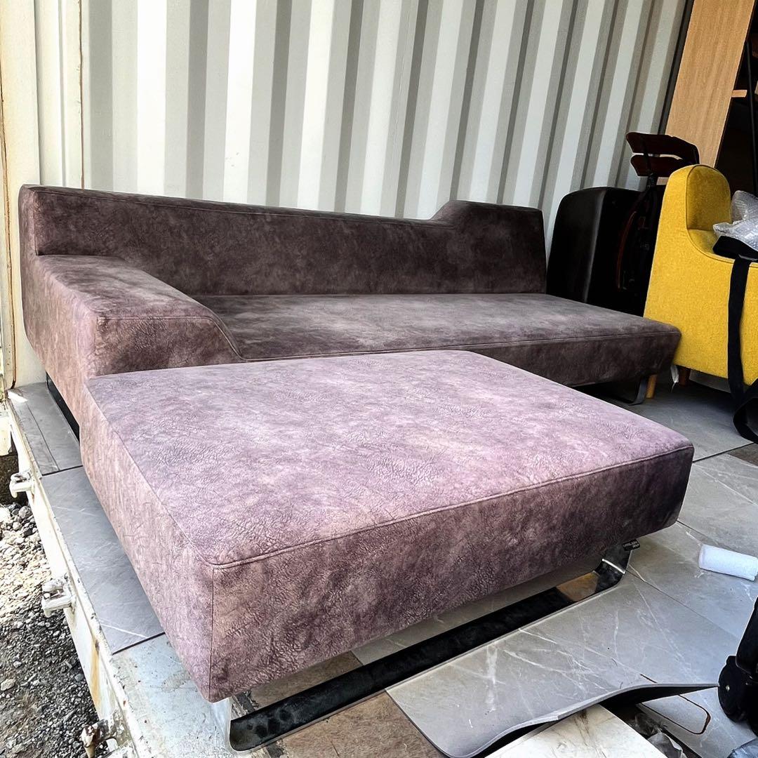 取付無料！フランネルソファ シエスタ 3人掛けグレー片肘ソファ・オットマン✨